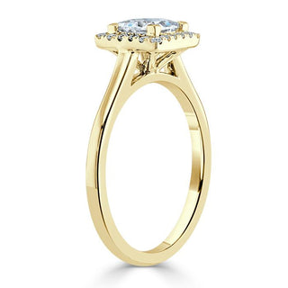 1.0 CT Princess Shaped Moissanite Halo Engagement Ring