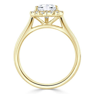 Bague de fiançailles halo en moissanite en forme de cœur de 1,0 ct