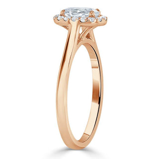 Bague de fiançailles halo en moissanite de forme ovale de 0,75 ct