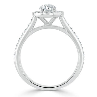 Bague de fiançailles halo en moissanite de forme ovale de 1,0 ct