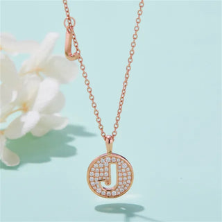 Collier avec diamants et moissanite en forme de lettre « J » pour femme