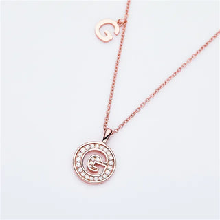 Collier avec diamants et moissanite en forme de lettre « G » pour femme