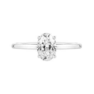 0.70 CT Oval Shaped Moissanite Solitaire Engagement Ring