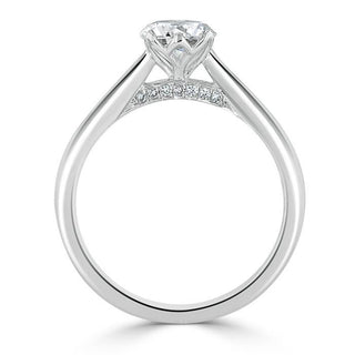 0.75 CT Round Shaped Moissanite Solitaire Engagement Ring