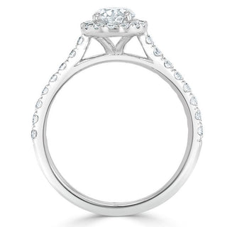 0.94 CT Oval Shaped Moissanite Halo Engagement Ring