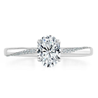 0.75 CT Oval Shaped Moissanite Solitaire Engagement Ring