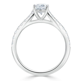 0.94 CT Oval Shaped Moissanite Solitaire Engagement Ring