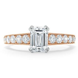 Bague de fiançailles solitaire en moissanite taille émeraude de 0,75 ct