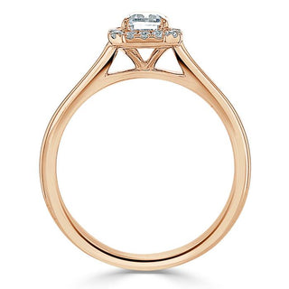 Bague de fiançailles en moissanite halo taille émeraude de 0,75 ct