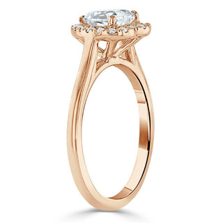 Bague de fiançailles halo en moissanite en forme de cœur de 1,0 ct