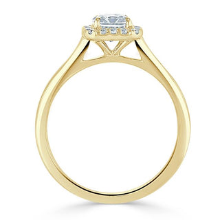 1.0 CT Radiant Cut Halo Moissanite Engagement Ring