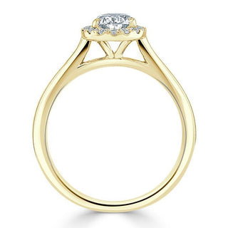 1.0 CT Pear Shaped Moissanite Halo Engagement Ring