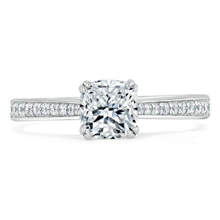 Bague de fiançailles solitaire en moissanite en forme de coussin de 1,0 ct