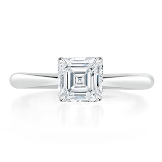 Bague de fiançailles solitaire en moissanite de forme Asscher de 1,0 ct