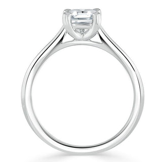 1.0 CT Asscher Shaped Moissanite Solitaire Engagement Ring