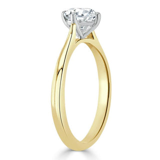 Bague de fiançailles solitaire en moissanite de forme ronde de 0,75 ct