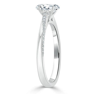 0.75 CT Oval Cut Solitaire Moissanite Engagement Ring