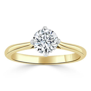 Bague de fiançailles solitaire en moissanite de forme ronde de 0,75 ct