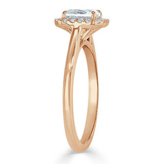 Bague de fiançailles en moissanite taille radiant halo de 1,0 ct