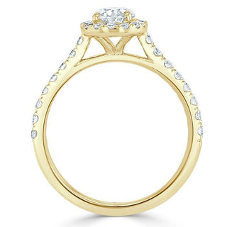 Bague de fiançailles en moissanite taille ovale de 0,94 ct avec sertissage pavé