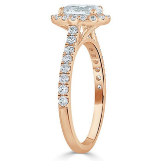 Bague de fiançailles en moissanite taille ovale de 0,94 ct avec sertissage pavé