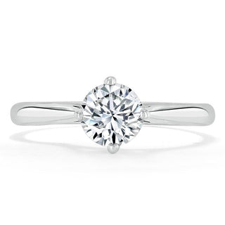 Bague de fiançailles solitaire en moissanite de forme ronde de 0,75 ct