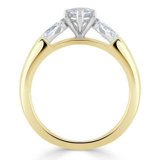 0.75 CT Marquise Shaped Moissanite Three Stones Engagement Ring