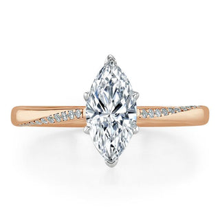 Bague de fiançailles avec solitaire en moissanite taille marquise de 1,0 ct