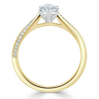 Bague de fiançailles avec solitaire en moissanite taille marquise de 1,0 ct