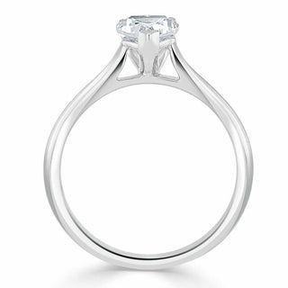 Bague de fiançailles solitaire en moissanite à taille cœur de 1,0 ct