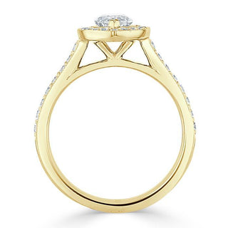 Bague de fiançailles en moissanite taille marquise de 1,0 ct avec sertissage pavé