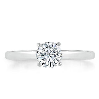 Bague de fiançailles solitaire en moissanite de forme ronde de 0,75 ct