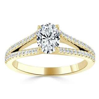 Bague de fiançailles avec solitaire en moissanite de forme ovale de 0,75 ct