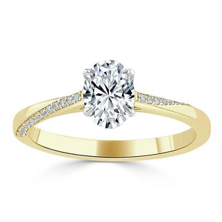 Bague de fiançailles avec solitaire en moissanite à taille ovale de 0,75 ct