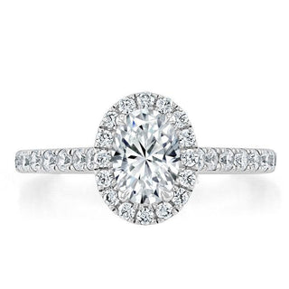 0.94 CT Oval Shaped Moissanite Halo Engagement Ring