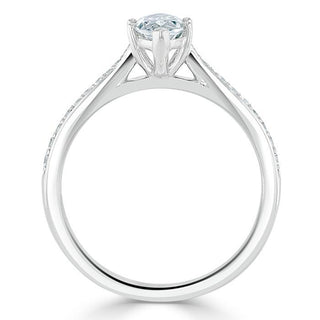 1.0 CT Marquise Shaped Moissanite Solitaire Engagement Ring