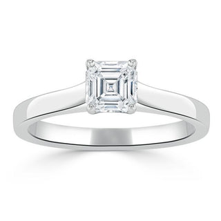 Bague de fiançailles solitaire moissanite taille Asscher 1.0 CT