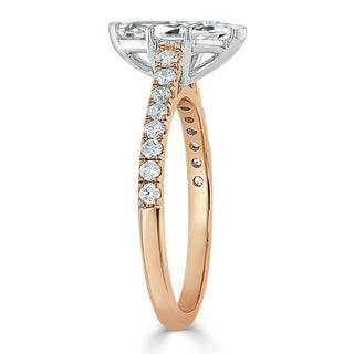 Bague de fiançailles avec solitaire pavé de moissanite taille marquise de 1,0 ct