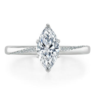 Bague de fiançailles avec solitaire en moissanite taille marquise de 1,0 ct