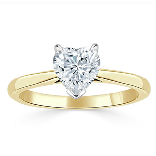 Bague de fiançailles solitaire en moissanite à taille cœur de 1,0 ct