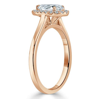 Bague de fiançailles halo en moissanite en forme de poire de 1,0 ct