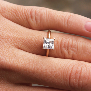 1.50CT Princess Cut Solitaire Moissanite Engagement Ring - ELITE CARAT