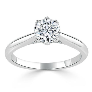 0.75 CT Round Shaped Moissanite Solitaire Engagement Ring