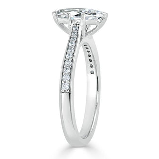 1.0 CT Marquise Shaped Moissanite Solitaire Engagement Ring