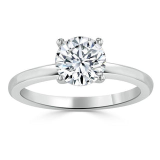 Bague de fiançailles solitaire en moissanite de forme ronde de 0,75 ct