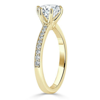 0.75 CT Round Cut Solitaire Moissanite Engagement Ring With Channel Setting