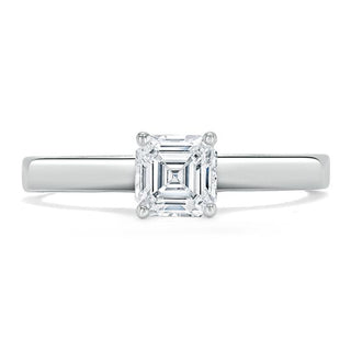 Bague de fiançailles solitaire moissanite taille Asscher 1.0 CT