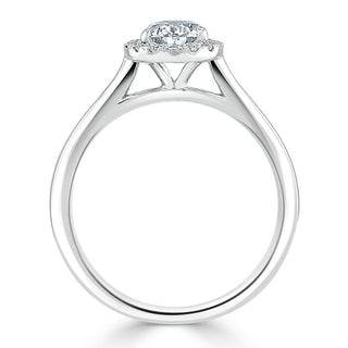 1.0 CT Pear Shaped Moissanite Halo Engagement Ring