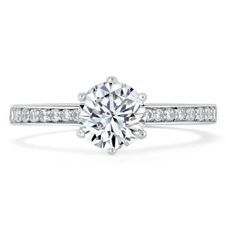 Bague de fiançailles solitaire en moissanite de forme ronde de 0,75 ct