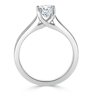 Bague de fiançailles en moissanite avec solitaire taille Asscher de 1,0 ct et monture à tige fendue